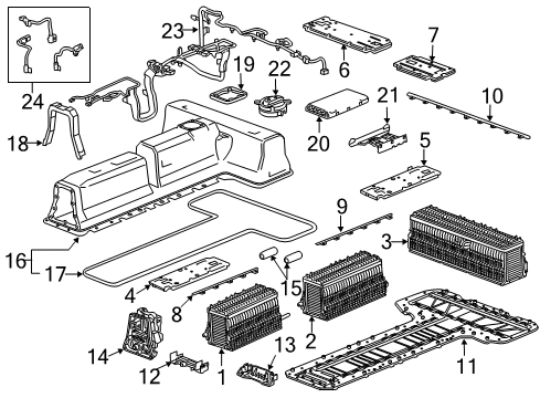2017 Chevy Volt Hybrid Components, Battery, Cooling System Diagram