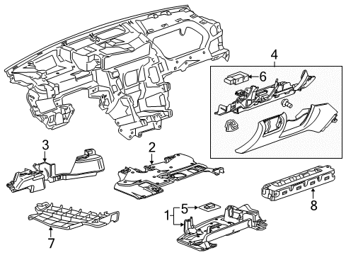 2016 Cadillac CTS Lower Insulator, Passenger Side Diagram for 22813384