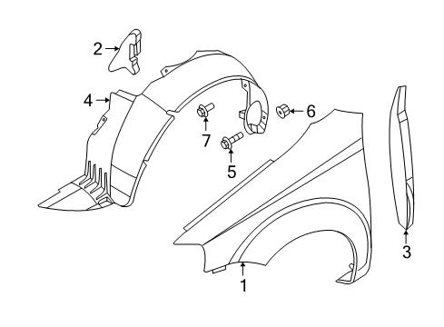2010 Pontiac G3 Fender & Components Diagram