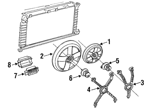1990 Cadillac Allante Cooling System, Radiator, Water Pump, Cooling Fan Diagram