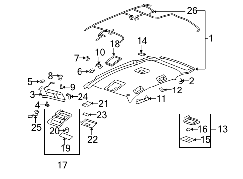 2010 Saturn Vue Interior Trim - Roof Diagram