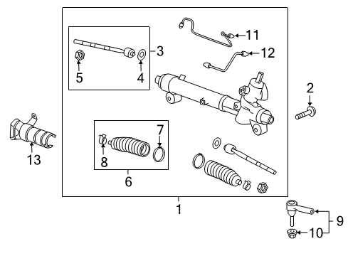 2015 Chevy Captiva Sport Steering Gear Diagram for 19257638