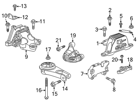 2021 Buick Envision Engine & Trans Mounting Diagram