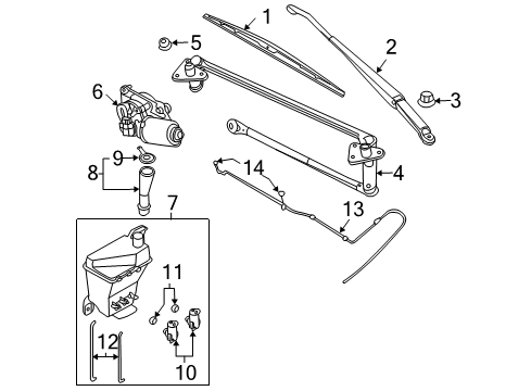 2008 Chevy Aveo5 Reservoir Assembly Diagram for 96543076