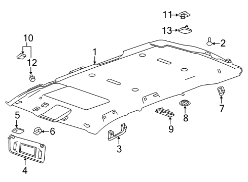 2020 GMC Yukon Interior Trim - Roof Diagram 1 - Thumbnail