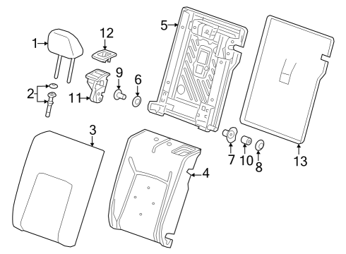 2024 Chevy Trax Rear Seat Components Diagram 1 - Thumbnail