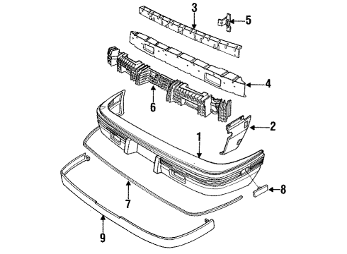 1993 Pontiac LeMans Rear Bumper Diagram