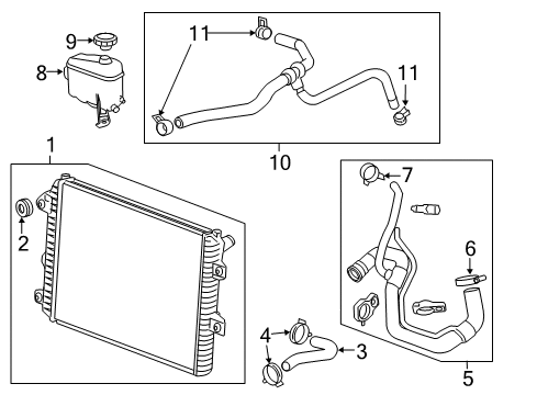 2016 Chevy Silverado 2500 HD Radiator & Components Diagram