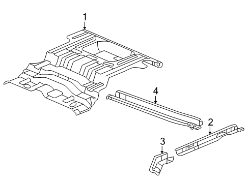 2004 Chevy Trailblazer Rear Floor & Rails Diagram