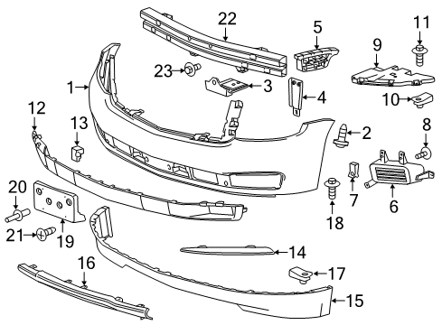 2016 Chevy Suburban Impact Bar Diagram for 23195058