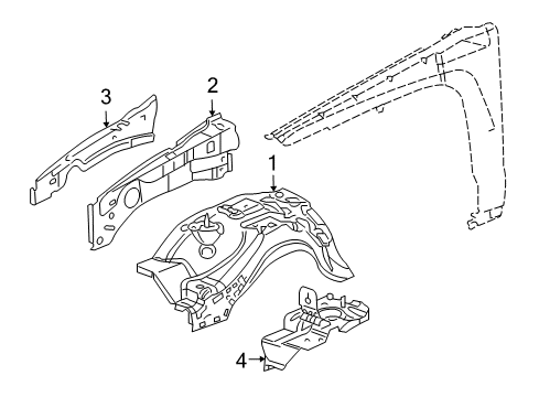 2010 Hummer H3T Inner Components - Fender Diagram
