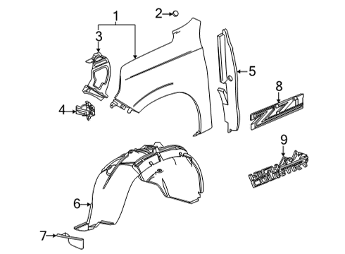 2022 Chevy Suburban Fender & Components Diagram