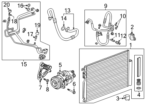 2017 Chevy Trax A/C Condenser, Compressor & Lines Diagram