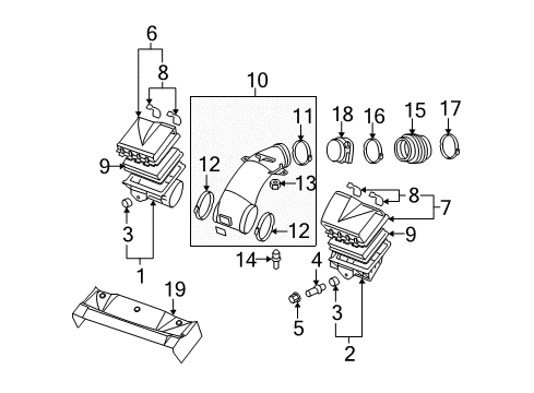 2005 Chevy Corvette Air Cleaner Assembly Rivet Diagram for 25099299