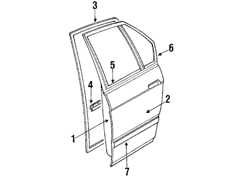 1992 Chevy Lumina Weatherstrip, Driver Side Diagram for 10227566
