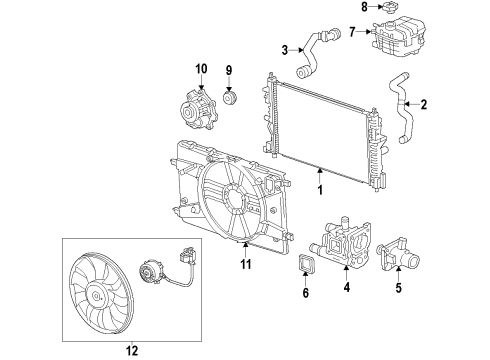 2018 Chevy Sonic Thermostat Diagram for 25199828