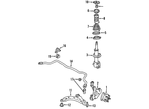 1997 Buick Regal Stabilizer Link, Front Diagram for 19417578
