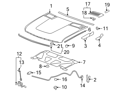 2007 Chevy Silverado 2500 HD Hood & Components, Exterior Trim Diagram