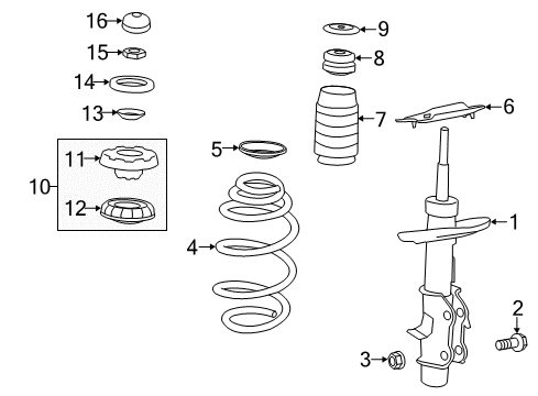 2014 Chevy Camaro Struts & Components - Front Diagram