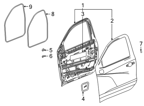 2023 Chevy Silverado 3500 HD Outer Panel, Front Passenger Side Diagram for 84117869