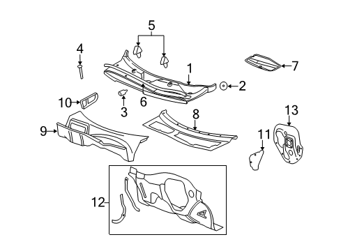 2010 Chevy HHR Cowl Diagram