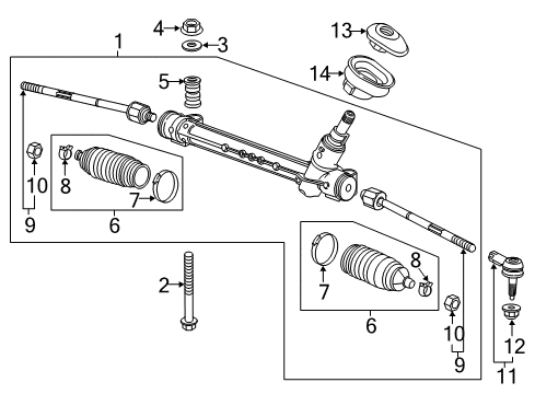 2018 Chevy Trax Outer Tie Rod Diagram for 95914910