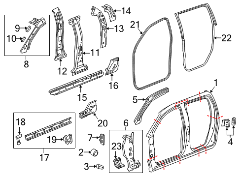 2018 Chevy Colorado Striker Plate Diagram for 11546340