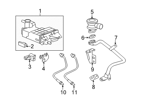 2011 Cadillac SRX Emission Components Diagram
