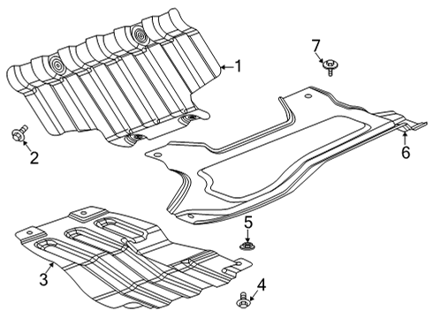 2022 GMC Sierra 3500 HD Splash Shields Diagram
