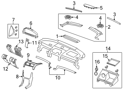 2012 Chevy Caprice Cluster & Switches, Instrument Panel Diagram