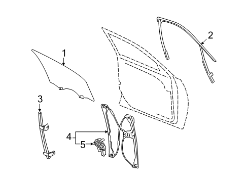 2012 Buick LaCrosse Front Door - Glass & Hardware Diagram