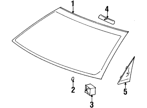 2000 Saturn SC1 Windshield Glass, Reveal Moldings Diagram