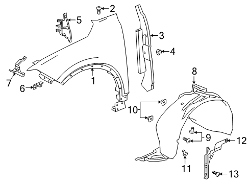 2022 Chevy Blazer Fender & Components Diagram