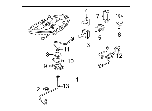 2008 Chevy Corvette Headlamps, Headlamp Washers/Wipers Diagram