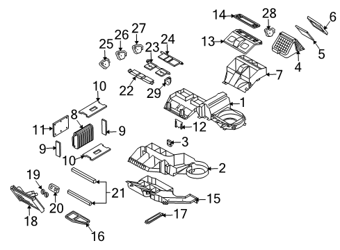 2003 Chevy SSR Evaporator Core Diagram for 89018834