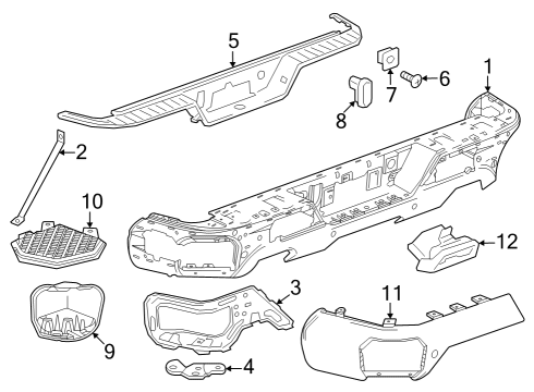 2023 GMC Sierra 1500 Lower Bracket, Passenger Side Diagram for 84874239