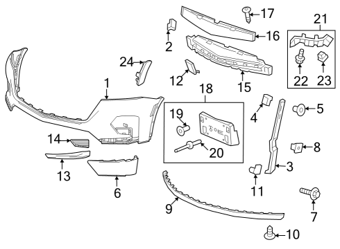 2022 Chevy Traverse Side Marker Lamp, Driver Side Diagram for 84579396
