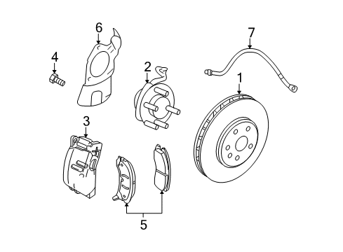 2008 Cadillac STS Brake Components Diagram