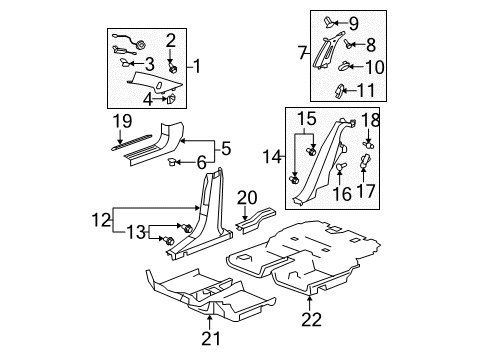 2009 Saturn Aura Lock Pillar Trim, Driver Side Diagram for 25946442
