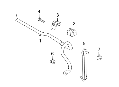 2008 Chevy Aveo Stabilizer Bar & Components - Front Diagram