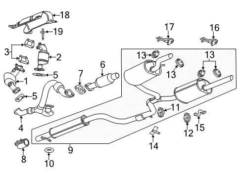 2012 Chevy Impala Catalytic Converter Diagram for 22839597