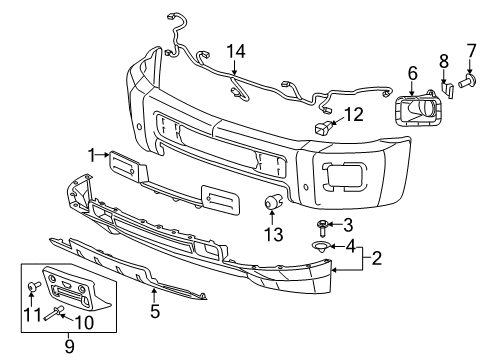2016 Chevy Silverado 2500 HD Front Bumper Diagram