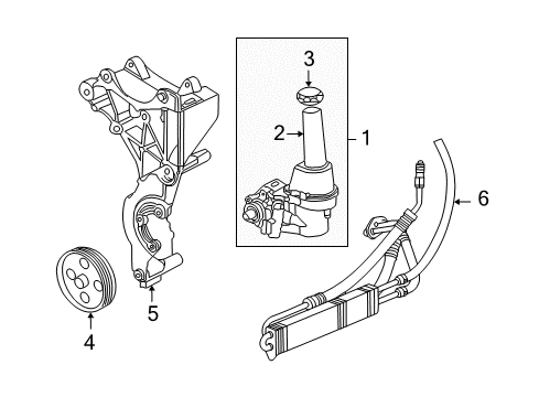 2010 Hummer H3T P/S Pump & Hoses, Steering Gear & Linkage Diagram 3 - Thumbnail