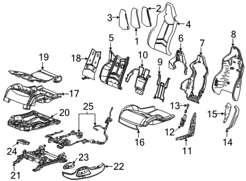 2020 Chevy Corvette Driver Seat Components Diagram 3 - Thumbnail
