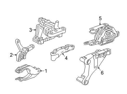 2017 Chevy Volt Engine & Trans Mounting Diagram