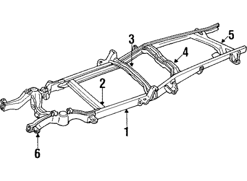 1988 GMC K1500 Crossmember, Front Diagram for 15659413