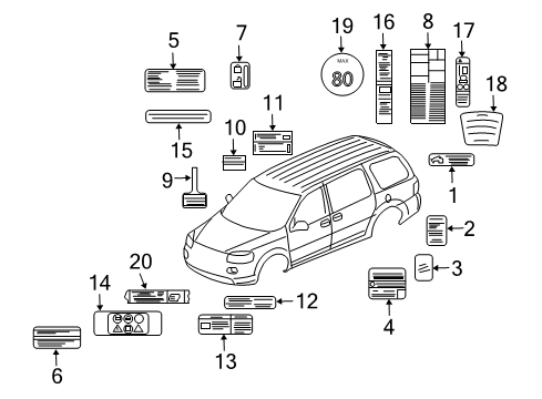 2005 Pontiac Montana Information Labels Diagram