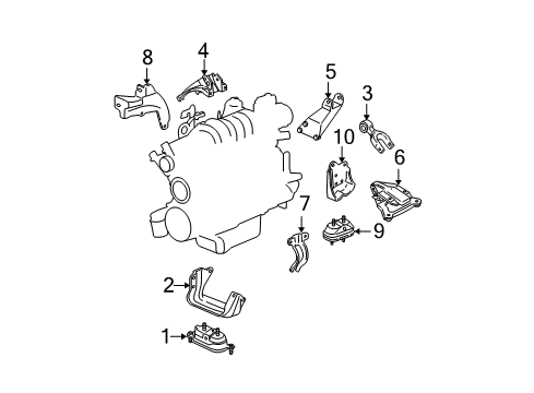 2006 Pontiac Grand Prix Mount Bracket Diagram for 10345562
