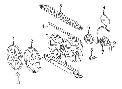 2009 Pontiac Vibe Fan Blade Nut Diagram for 94858802