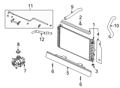 2003 Saturn Ion Radiator & Components Diagram